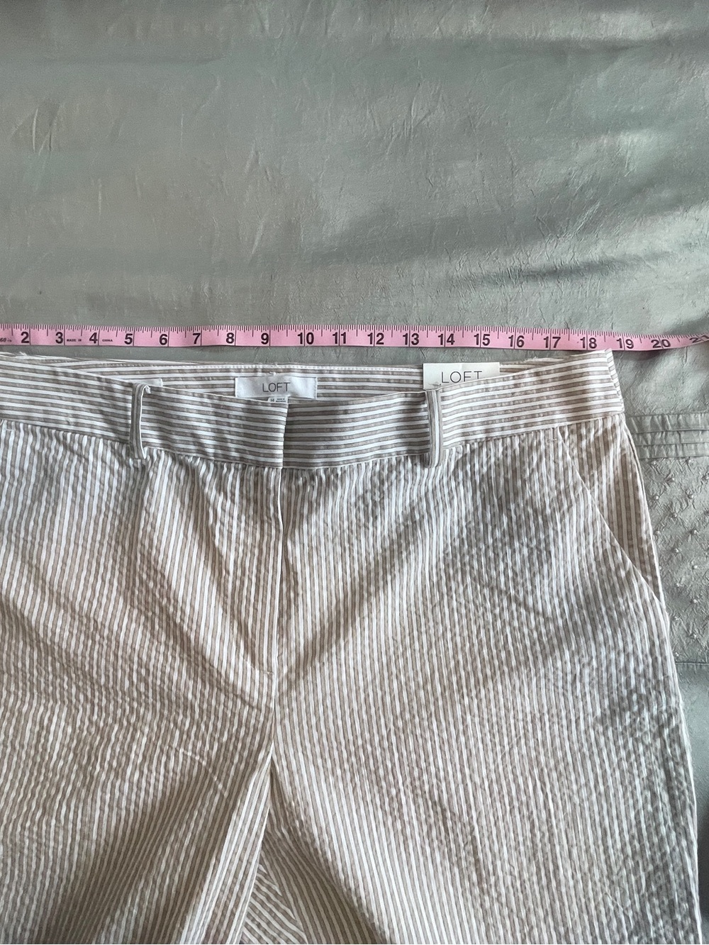 Loft Women’s Seersucker Stripe Pants - Riviera Slim size 14 - Picture 8 of 8